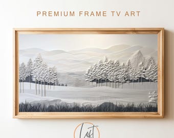 Samsung Frame TV Country Christmas Winter Landscape Painting | DIGITAL TV Art Digital Download Samsung Frame lg Frame tv art