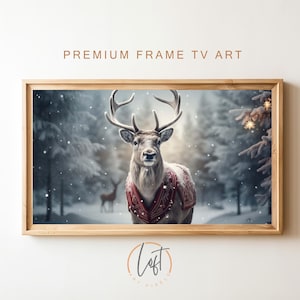 Samsung Frame TV Art Christmas Reindeer, Instant Download, Frame Tv Art, Winter, Christmas, Santa, Samsung Art