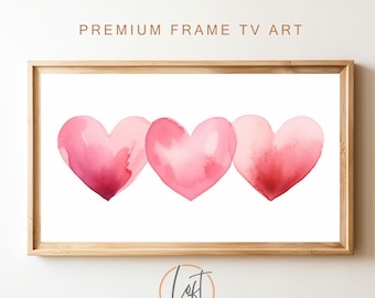 Watercolor Hearts Samsung Frame TV Art | Valentine's Day Decor (Digital Download)