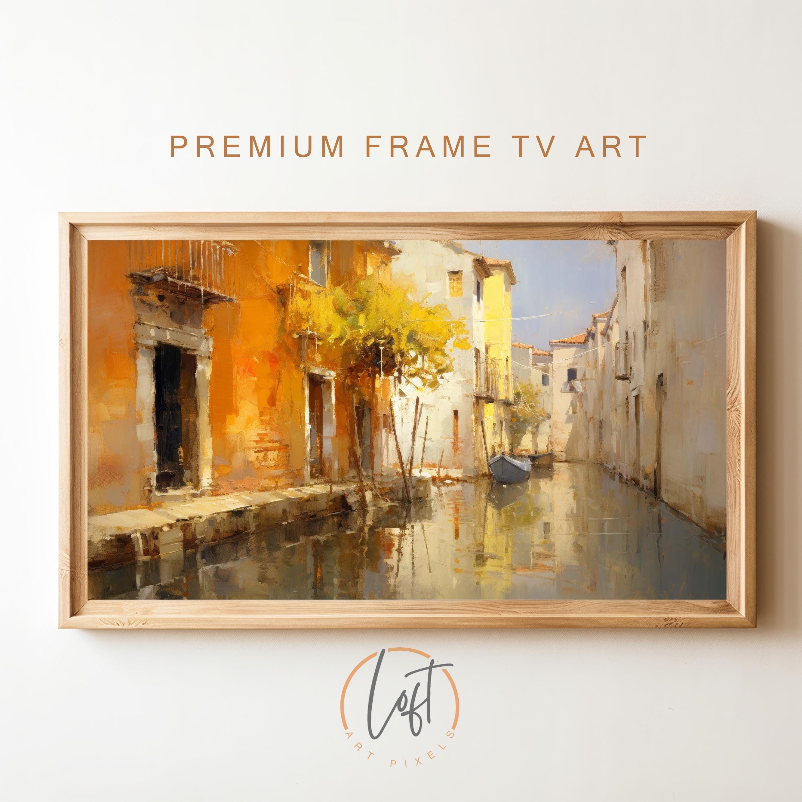 Frame TV Art | Vintage Venice Canal Painting | Neutral DIGITAL Download Samsung Frame TV Art Download Digital