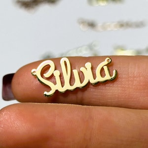 Silver Name Pendant Supply, Initial Name Necklace Pendant, Silver Jewelry Supply and Tools, Personal Jewelry, Charm Jewelry, Supply image 7
