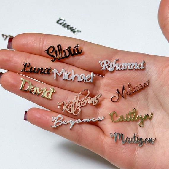 Silver Name Pendant Supply, Initial Name Necklace Pendant, Silver Jewelry Supply and Tools, Personal Jewelry, Charm Jewelry, Supply