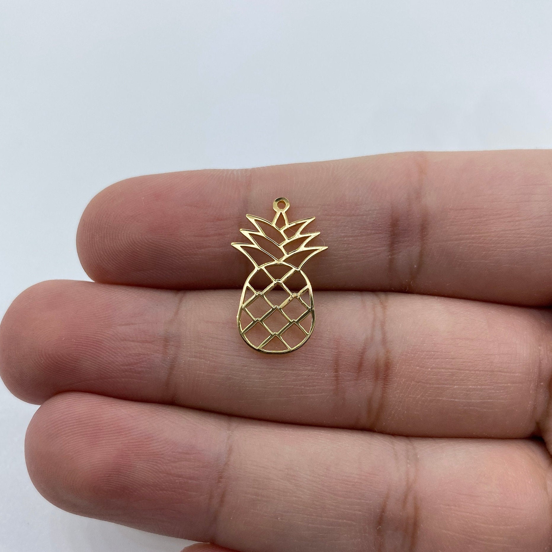 Silver Pineapple Charms, Charms for Jewelry Making, Handmade