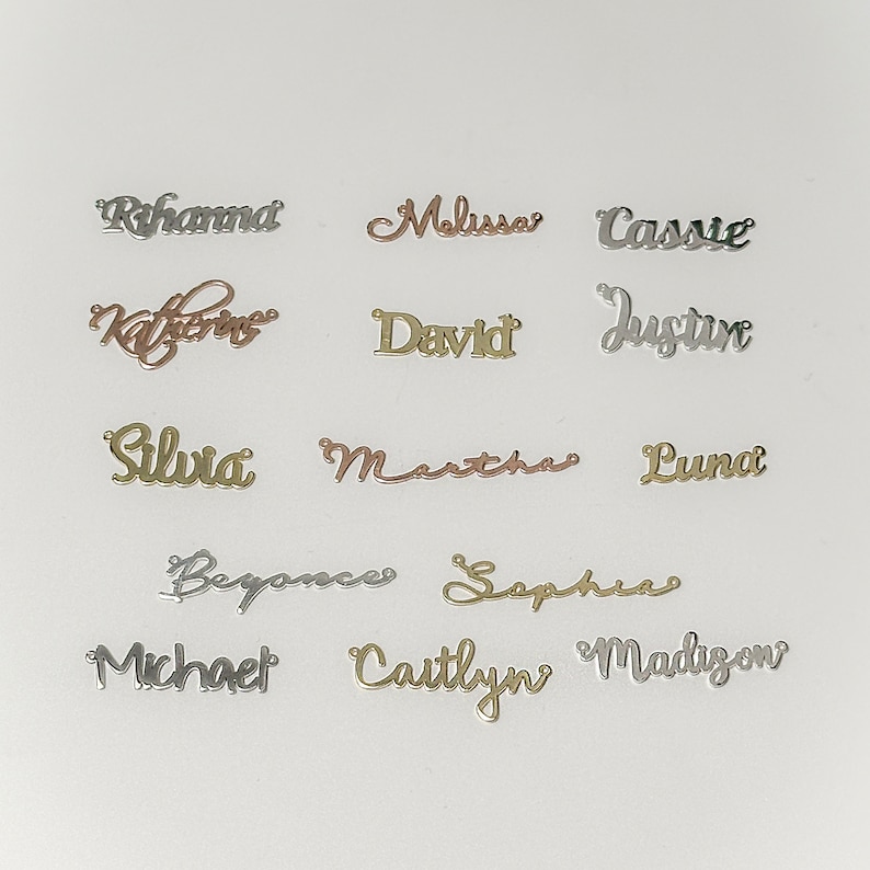 Silver Name Pendant Supply, Initial Name Necklace Pendant, Silver Jewelry Supply and Tools, Personal Jewelry, Charm Jewelry, Supply image 3