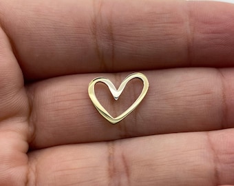 Silver Heart Charms, Sterling Findings for Jewelry Making, Chain Connector, Charms for Earrings making, Diy Jewelry (14,5x13mm) MSYRM1011