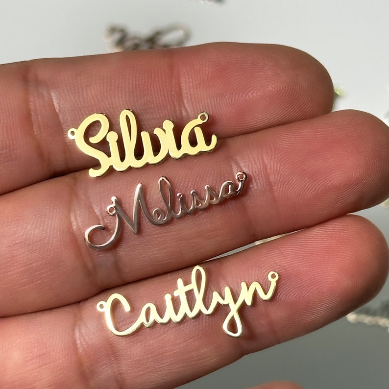 Silver Name Pendant Supply, Initial Name Necklace Pendant, Silver Jewelry Supply and Tools, Personal Jewelry, Charm Jewelry, Supply image 9