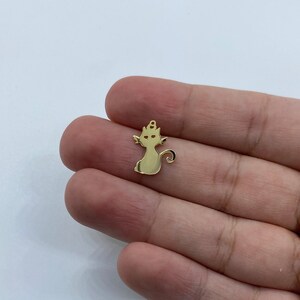 Cat Charms, Silver Cat Pendant, Cat Earrings, Jewelry Making, Cat Beads, Cat Findings, Animal Charms, Sterling Earring Findings, (11x15 mm)