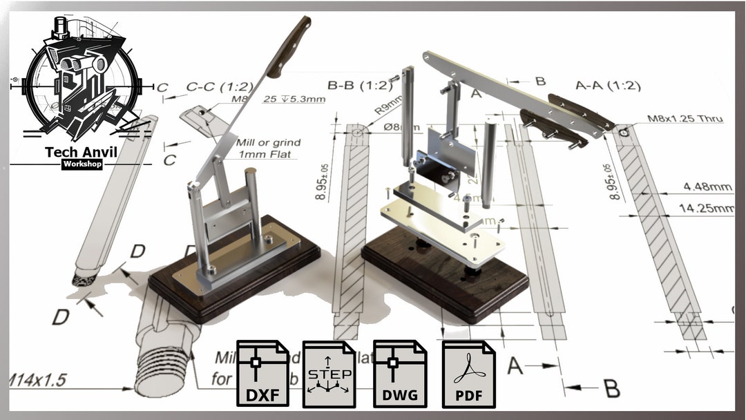 Biltong Slicer / Meat Guillotine Template Pdf Dxf Dwg Step Etsy