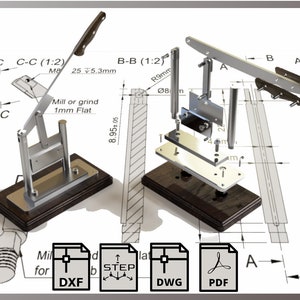 Biltong slicer / Meat guillotine Template, pdf, dxf, dwg, step