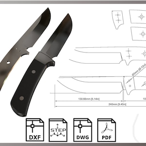 Knife Template, pdf, dxf, dwg, step