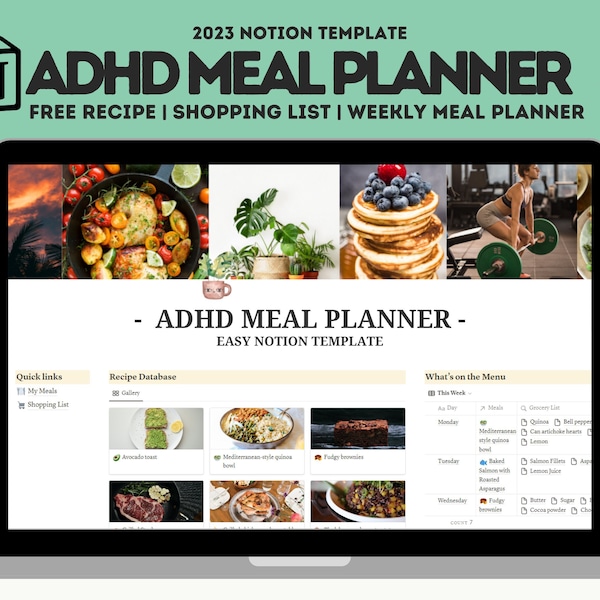 ADHD-Friendly Meal Planner - Simplified Notion Template for Easy Meal Organization