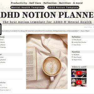 ADHD-Friendly Life Planner | Comprehensive Life Organizer for Productivity, Self-Care, Nutrition, ADHD Dashboard & Templates, Notion Planner