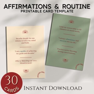Affirmation Karte Printable Routine Karte Empathie Karte Positive Affirmation I am Karte Selbstfürsorge motivierend Zitat Deck Achtsamkeit Geschenk