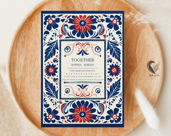 Otomi Mexican Wedding Invitation Template: Cinco de Mayo (5x7) (Digital Download)