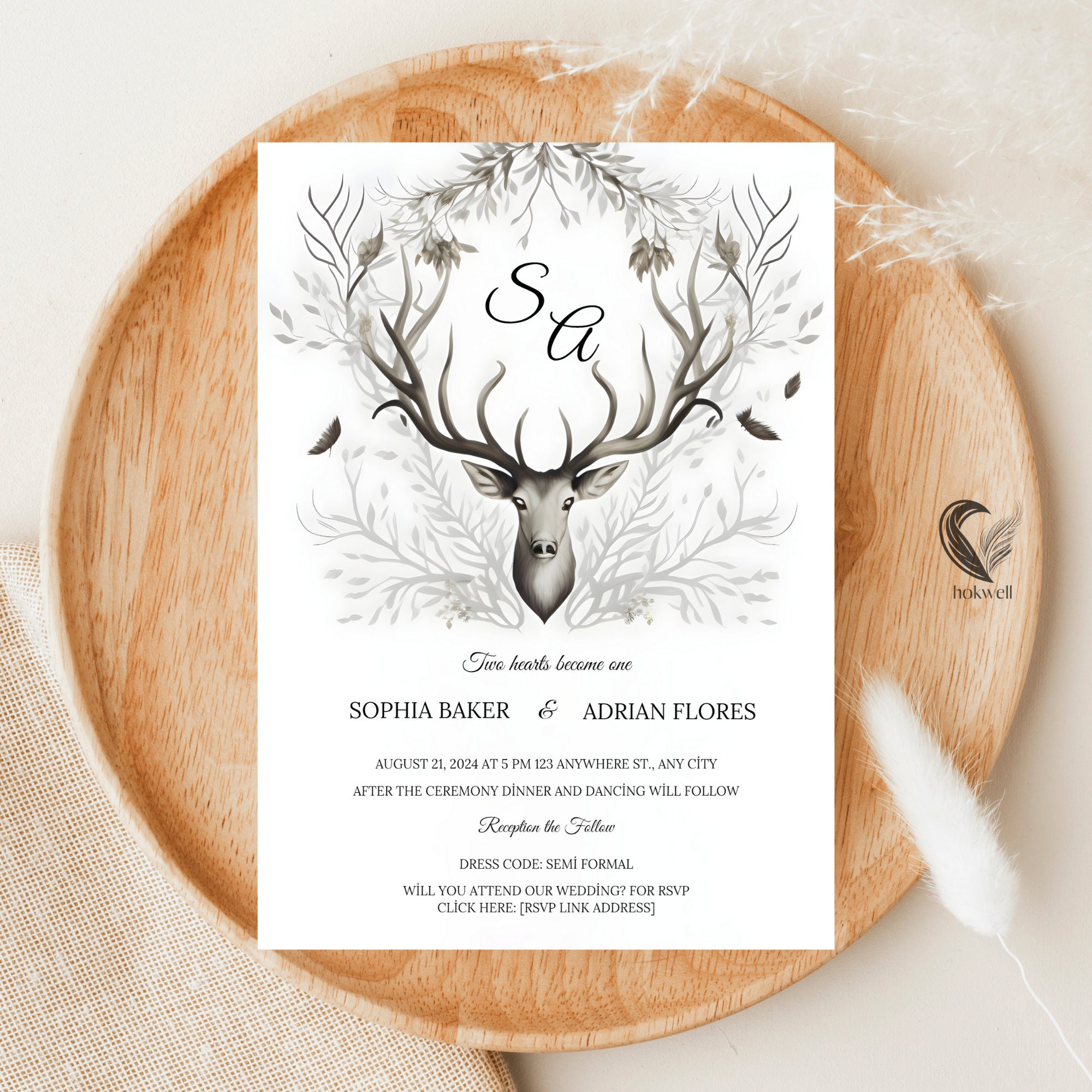 Deer Antler Wedding Invitations Template, Boho Wedding Invitation, Antler Invitation Templates, Flower Deer Antlers, Wedding Invitation Card - Etsy deer-antler-wedding-invitations-template-boho-wedding-invitation-antler-invitation-templates-flower-deer-antlers-wedding-invitation-card-etsy