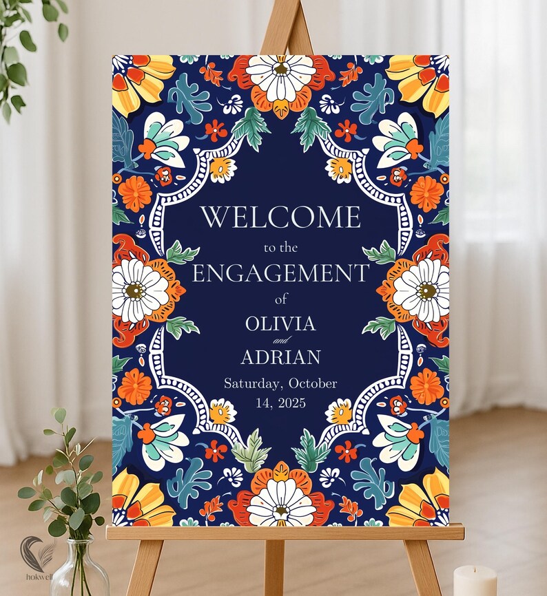Mexican Engagement Welcome Sign, Talavera Tile Welcome Sign, Fiesta ...