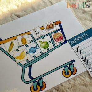 Shopping List Game • Shopping Busy Book Printable Game for Toddlers • Shopping List • Grocery Activity Worksheet • DIGITAL DOWNLOAD