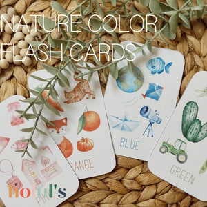 11 Flashcards de cores da natureza para crianças para impressão • Cartões de cores para crianças • Desenvolvimento da linguagem • Recurso educacional • DOWNLOAD DIGITAL