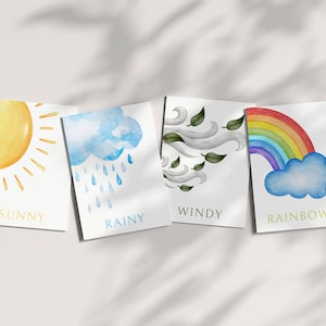 13 Cartões Meteorológicos • Flashcards Meteorológicos • Flashcards Montessori • Cartões Flash Meteorológicos Imprimíveis • Flashcards Pré-escolares •DOWNLOAD INSTANTÂNEO