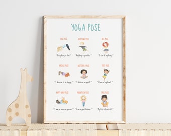 Kids Yoga Poses Poster • Montessori Morning Routine (Digital Download)
