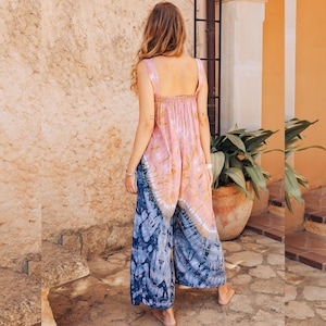 Hand dyed jumpsuit l Tie dye jumpsuit l Boho chic Jumpsuit l Hippie chic style