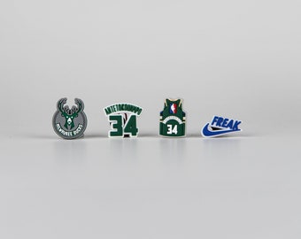 Giannis Milwaukee Bucks Croc Charms, Basketball Shoes Shoe Charms