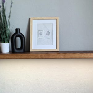 Solid Wood Floating Shelf with LED Lighting: Handmade Kitchen Decor