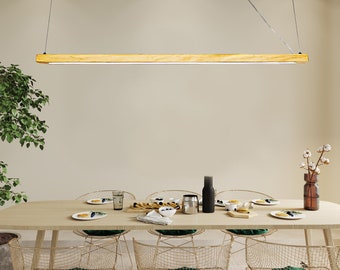 Hanging light for kitchen, over the table decoration,solid wood rustic lighting,110x4x4 cm