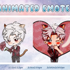 2xANIMATED Sylus Emotes Love and Deepspace Emotes Sylus Twitch Emotes Sylus Discord Emotes Sylus Cat Caretaker Emotes