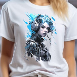 Cyberpunk T-Shirt | Cyber Girl Tee | Streamer T-Shirt | Gaming T-Shirt | Techwear | Gift for Gamer | Cotton T-Shirt Unisex | Shirt for Gamer