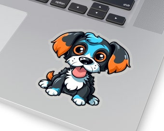 面白い犬のステッカー | 漫画の犬 | 子犬のステッカー | ラップトップステッカー | ビニール キスカット | 犬のデカール | 犬好きへのギフト | 誕生日用ステッカー