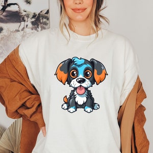 Happy Dog T-Shirt | Funny Cartoon Dog | Dog Mom T-Shirt | Aesthetic Shirt Gift for Dog Lover | Cotton t-shirt unisex | Dog Park T-Shirt