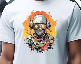 Camiseta retro de robot de ciencia ficción / Camiseta de ciencia ficción / Camiseta retro vintage / Camiseta unisex de algodón orgánico / Regalo para fanáticos de la ciencia ficción