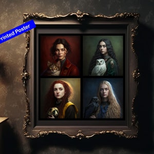 Affiche de l'école magique de sorcellerie et de sorcellerie | Ensemble 1 | Impression écologique | Affiche Sorcellerie et Sorcellerie | Affiche de magie | Art Fantastique