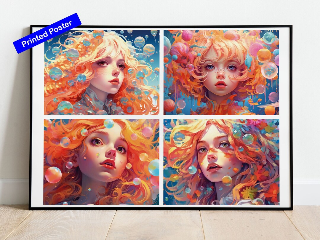 Bubble Girl Poster | Anime Girl Poster | Eco-friendly Fsc-certified ...