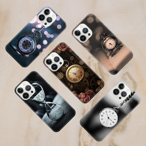 Uhren Handyhülle Uhr Hülle für iPhone 15 14 13 12 Pro 11 XR für Samsung S23 S22 A8 73 A53 A13 Pixel 8 7 6A