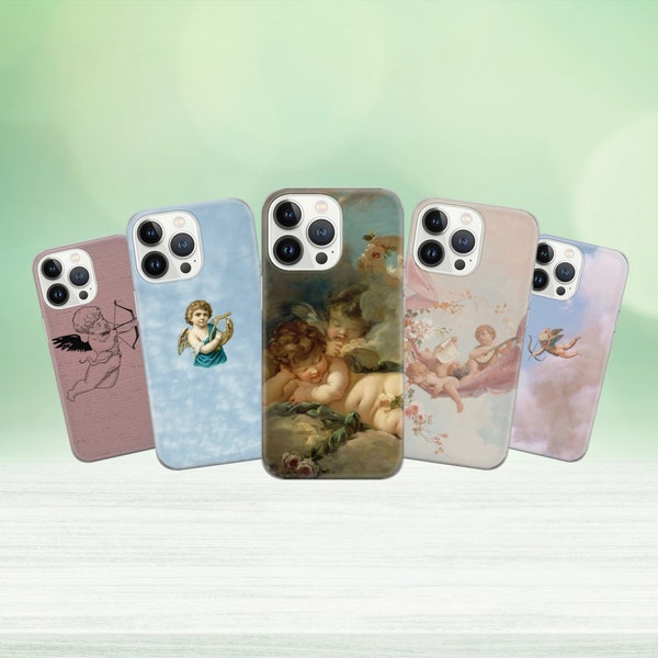 Baby Angel Phone Case Renaissance Art Cover for iPhone 15 14 13 12 Pro 11 XR for Samsung S23 S22 A8 73 A53 A13 Pixel 8 7 6A