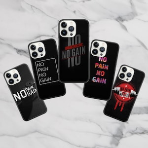 No Pain Phone Case Gym Motivation Cover for iPhone 15 14 13 12 Pro 11 XR for Samsung S23 S22 A8 73 A53 A13 Pixel 8 7 6A