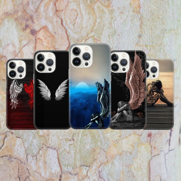 Coque de téléphone ailes d'ange Soul Girl housse pour iPhone 15 14 13 12 Pro 11 XR pour Samsung S23 S22 A8 73 A53 A13 Pixel 8 7 6A