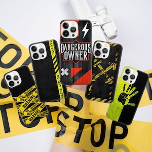 Warning Phone Case Danger Cover for iPhone 15 14 13 12 Pro 11 XR for Samsung S23 S22 A8 73 A53 A13 Pixel 8 7 6A