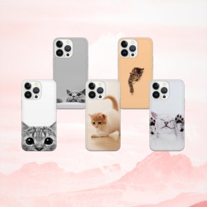Funny Kitten Phone Case Pet Cat Cover for iPhone 15 14 13 12 Pro 11 XR for Samsung S23 S22 A8 73 A53 A13 Pixel 8 7 6A