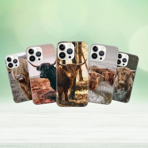 Highland Cow Phone Case Highland Cattle for iPhone 15 14 13 12 Pro 11 XR for Samsung S23 S22 A8 73 A53 A13 Pixel 8 7 6A