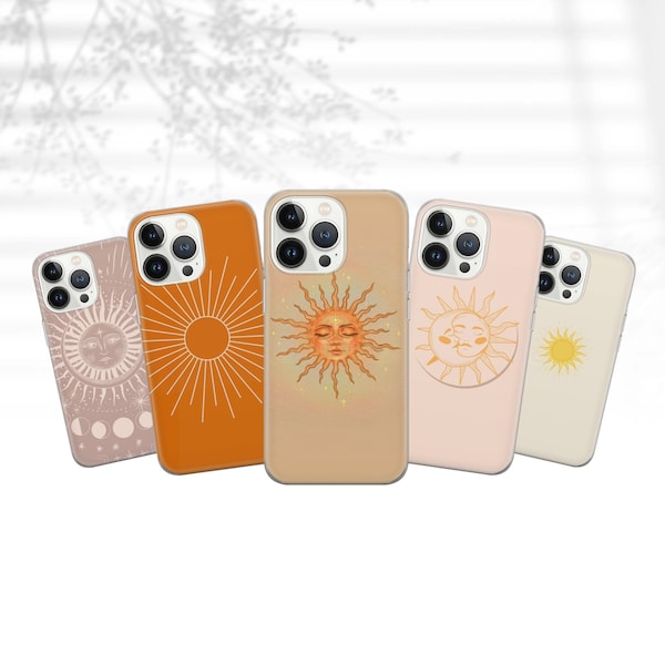 Sunshine Phone Case Sun Moon Cover for iPhone 15 14 13 12 Pro 11 XR for Samsung S23 S22 A8 73 A53 A13 Pixel 8 7 6A