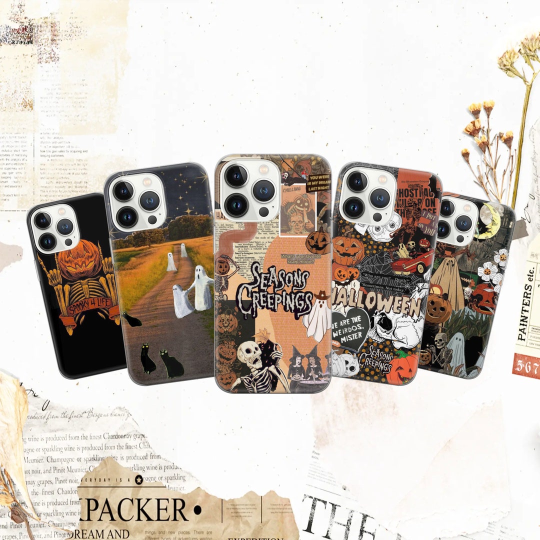 Halloween Case Collage Spooky Cover for iPhone 15 14 13 12 Pro 11 XR — free download