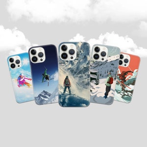 Snowboarding Phone Case Winter Sports Cover for iPhone 15 14 13 12 Pro 11 XR for Samsung S23 S22 A8 73 A53 A13 Pixel 8 7 6A