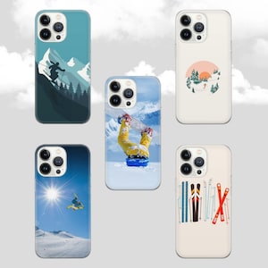 Snowboarding Phone Case Skiing Cover für iPhone 15 14 13 12 Pro 11 XR für Samsung S23 S22 A8 73 A53 A13 Pixel 8 7 6A