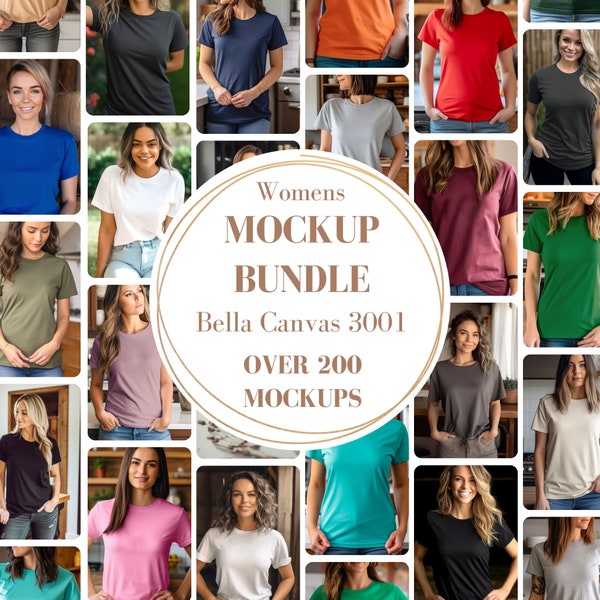 Mockup Bundle | Bella Canvas 3001 Mockup Bundle Womens Mockup Bundle Bella Canvas Mockup Shirt Mockup tshirt mockup bundle t-shirt mockup