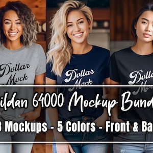 Gildan 64000 Mockup Bundle Womens Mockup Bundle Gildan t-shirt Mockup Shirt Mockup shirt mockup bundle tshirt mockup G640 Mockup Bundle