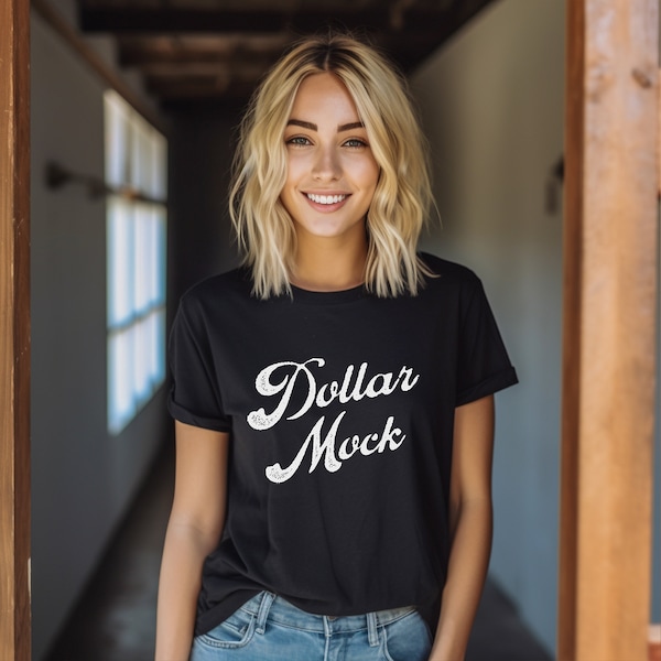 Gildan 64000 Black Mockup T-Shirt Mockup Female tshirt Mockup Model Mockup 64000 Mockup G640 Mockup G640 Gildan Soft Style Mockup DollarMock