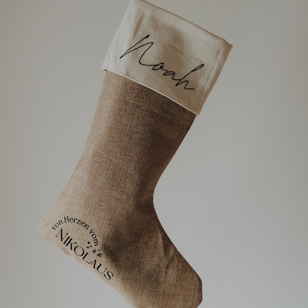 Nikolausstiefel zum Aufhängen | Weihnachtsstiefel Kamin | Nikolaus Stiefel für Weihnachtsgeschenke | personalisiert Name